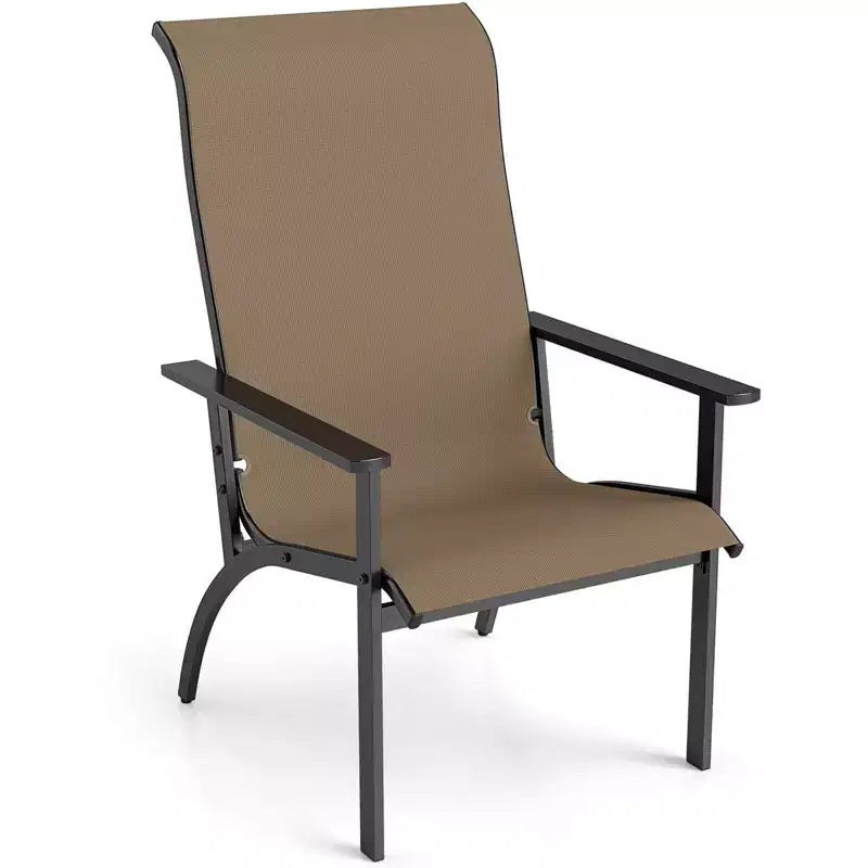 Costway Sedia Adirondack 1/2/4 Pezzi con Capacità di Peso di 180 kg Schienale Alto e Telaio in Metallo da Esterno
