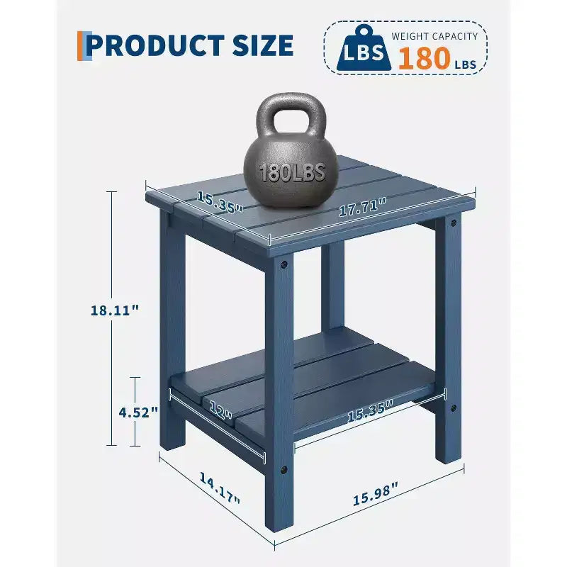 Set di 4 sedie Adirondack in plastica HDPE con 2 tavolini laterali - Sedie da falò in poly lumber sovradimensionate da 172 kg resistenti alle intemperie - Sedie da esterno per patio