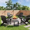 HDPE Plastic Adirondack Chair Set of 4 with 2 Side Table - Oversize 380 LB Poly Lumber Weather Resistant Firepit Chair - Outdoor Patio Chairs