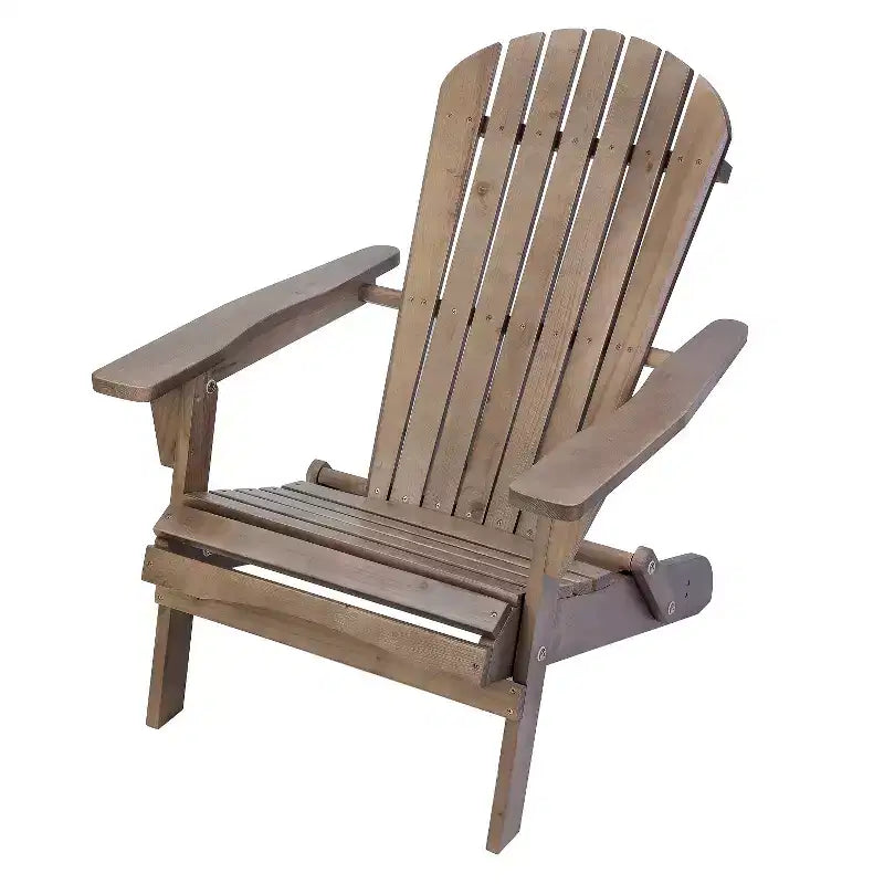 Sedia Adirondack Pieghevole di Grandi Dimensioni in Legno di Pino con Ottomana e Tavolino Laterale