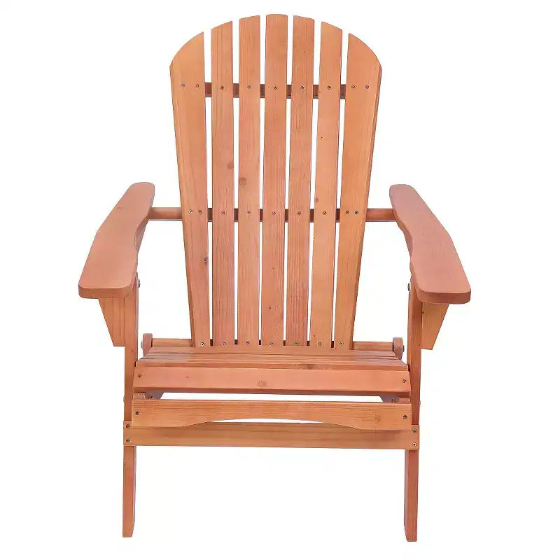 Sedia Adirondack Pieghevole di Grandi Dimensioni in Legno di Pino con Ottomana e Tavolino Laterale