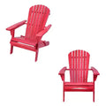 Grand Collection Folding Large Size Adirondack Chair Pine Wood, Red