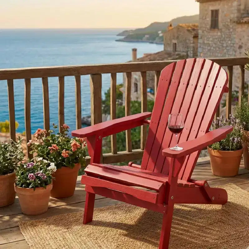 Sedia Adirondack Pieghevole Grande Grand Collection in Pino, Rossa