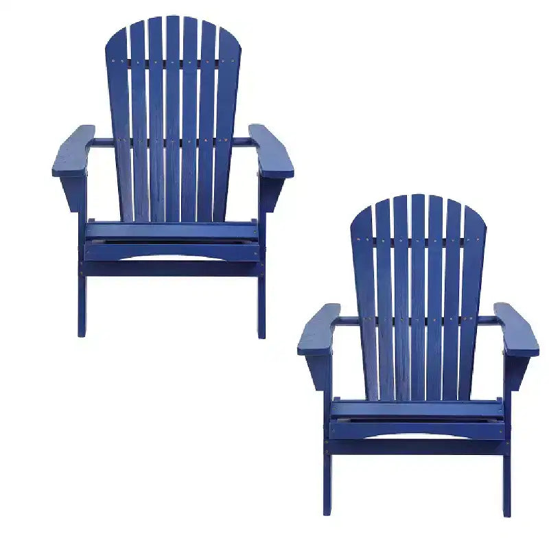 Grand Collection Folding Large Size Adirondack Chair Pine Wood, Navy Blue