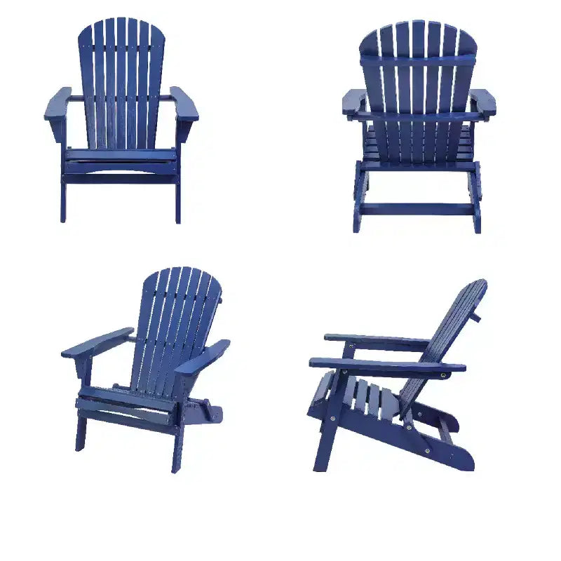 Sedia Adirondack Pieghevole Grande Grand Collection in Legno di Pino, Blu Navy