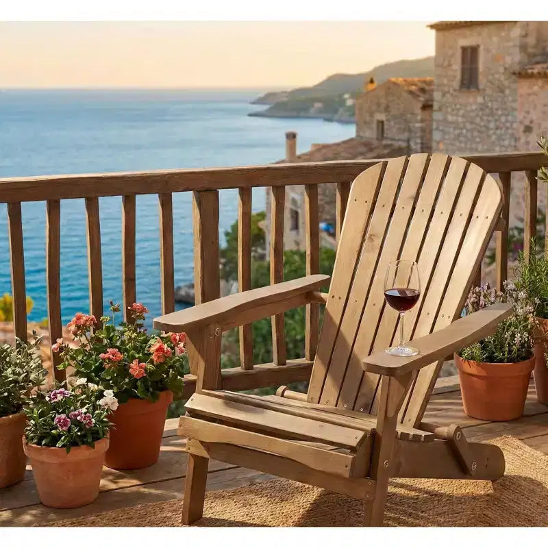 Chaise Adirondack Grande Collection, pliante, grande taille, en bois de pin, brun foncé