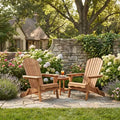 JVNOXK Set of 2 Wooden Folding Adirondack Chairs with Pre-Assembled Backrest, Outdoor Patio Chairs for Garden, Backyard, Porch, Pool & Fire Pit