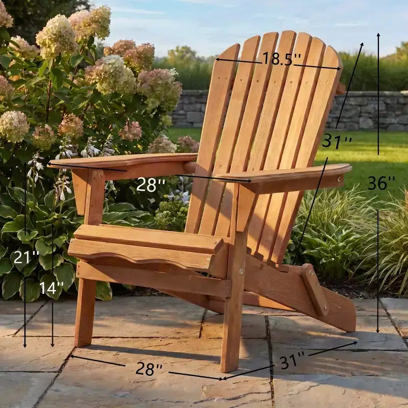 JVNOXK Set di 2 Sedie Pieghevoli in Legno Adirondack con Schienale Preassemblato, Sedie da Esterno per Giardino, Cortile, Portico, Piscina e Focolare