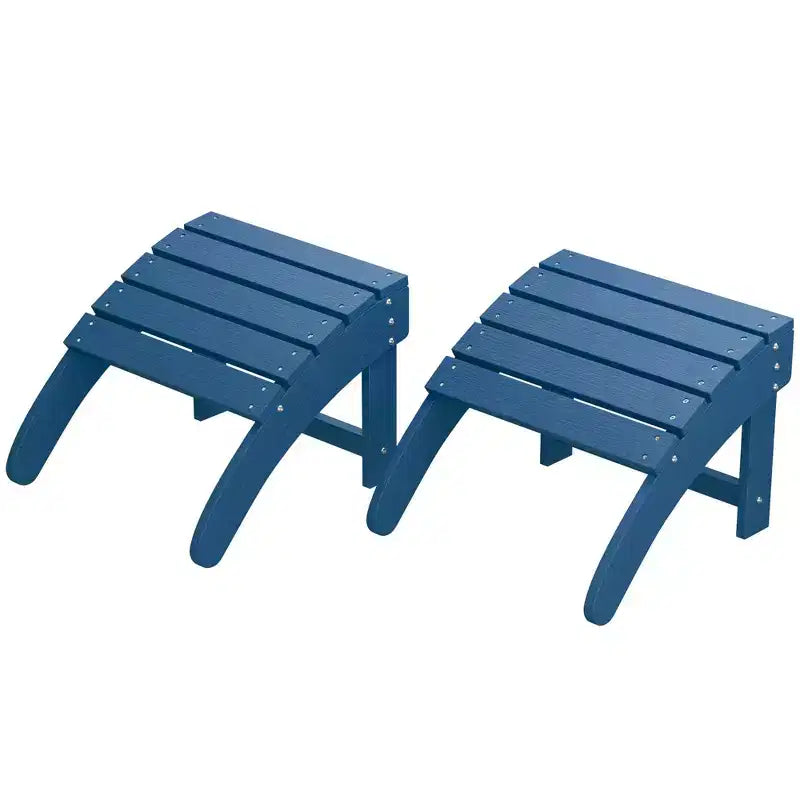 2 sgabelli poggiapiedi Adirondack in HDPE, resistenti alle intemperie, facile manutenzione, per patio, veranda, prato, a bordo piscina, giardino