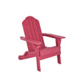 Gymax 1PC Outdoor Folding Adirondack Chair with Weatherproof Design and Built-in Beverage Holder for Your Garden Navy/Red