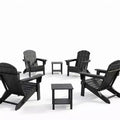 Folding Adirondack Chairs Set of 4 with 2 Side Tables, Modern Outdoor HDPE Chairs for Patio, Deck Balcony Backyard Lawn