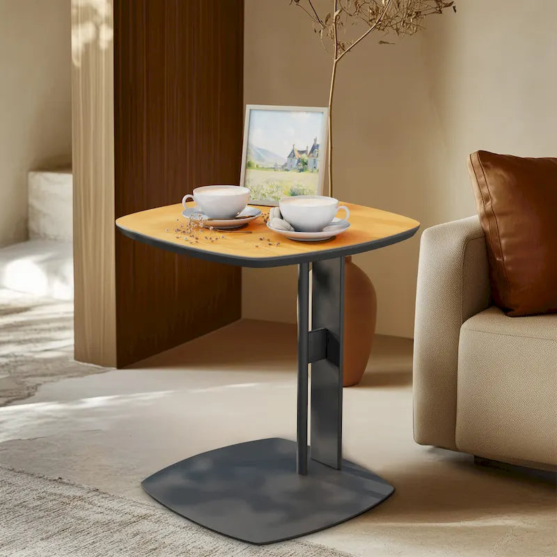 Tavolino da caffè quadrato moderno con 2 cassetti, tavolino laterale bianco Mecha Styling da 80 cm (tavoli grandi/piccoli venduti separatamente)