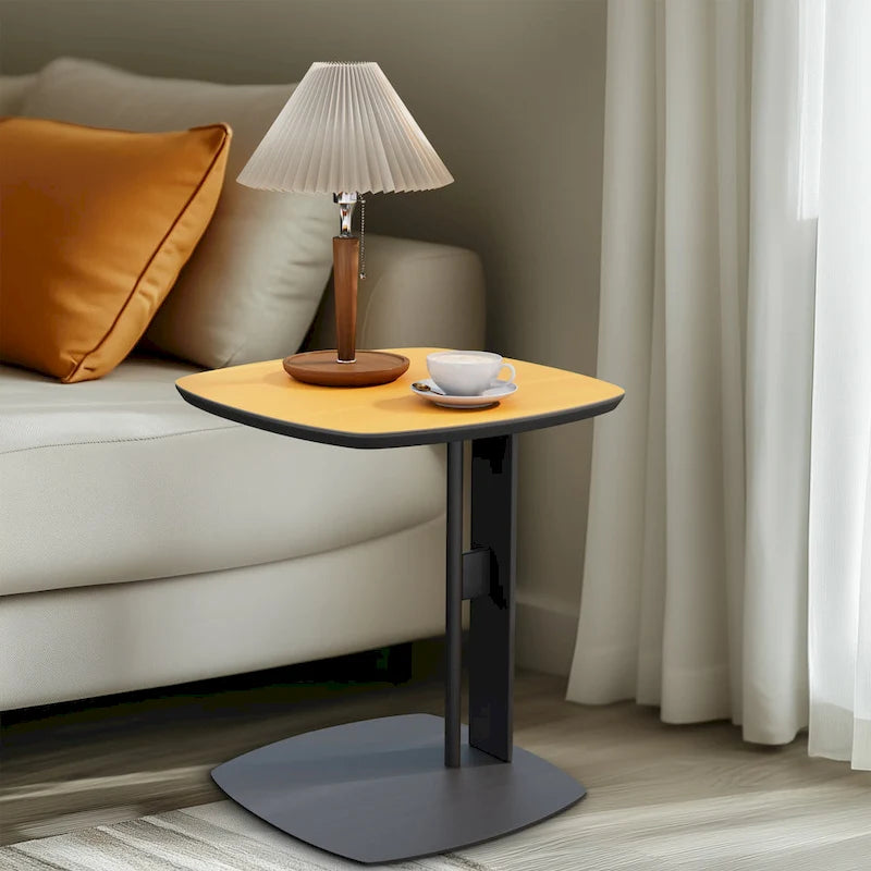 Tavolino da caffè quadrato moderno con 2 cassetti, tavolino laterale bianco Mecha Styling da 80 cm (tavoli grandi/piccoli venduti separatamente)