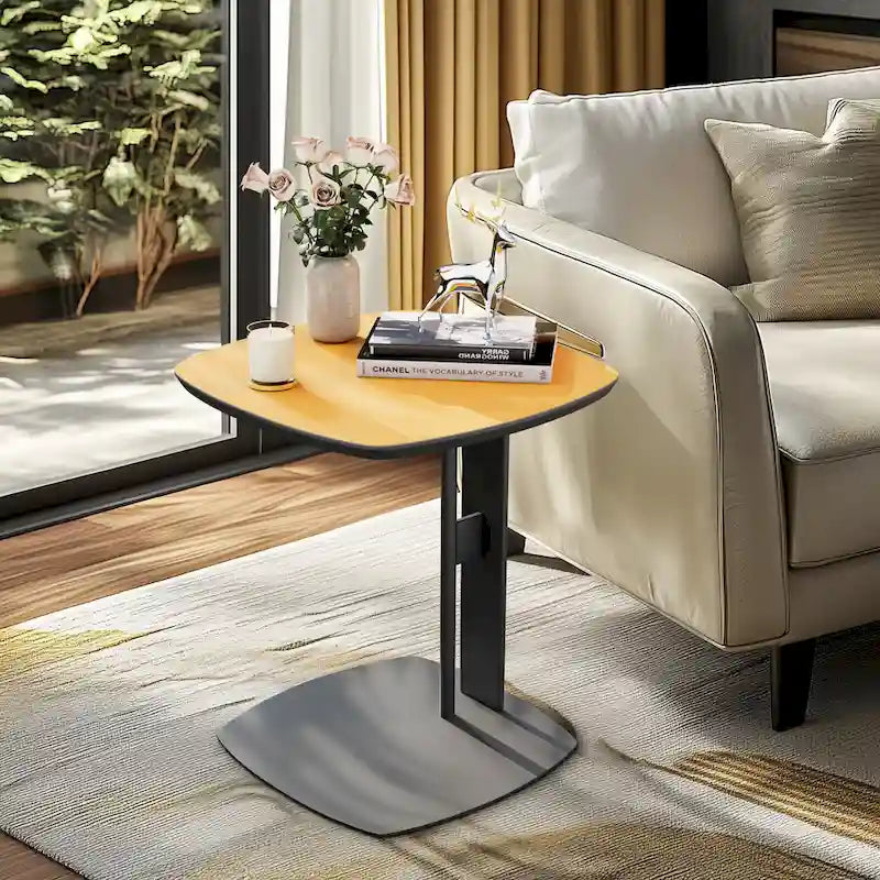 Tavolino da caffè quadrato moderno con 2 cassetti, tavolino laterale bianco Mecha Styling da 80 cm (tavoli grandi/piccoli venduti separatamente)