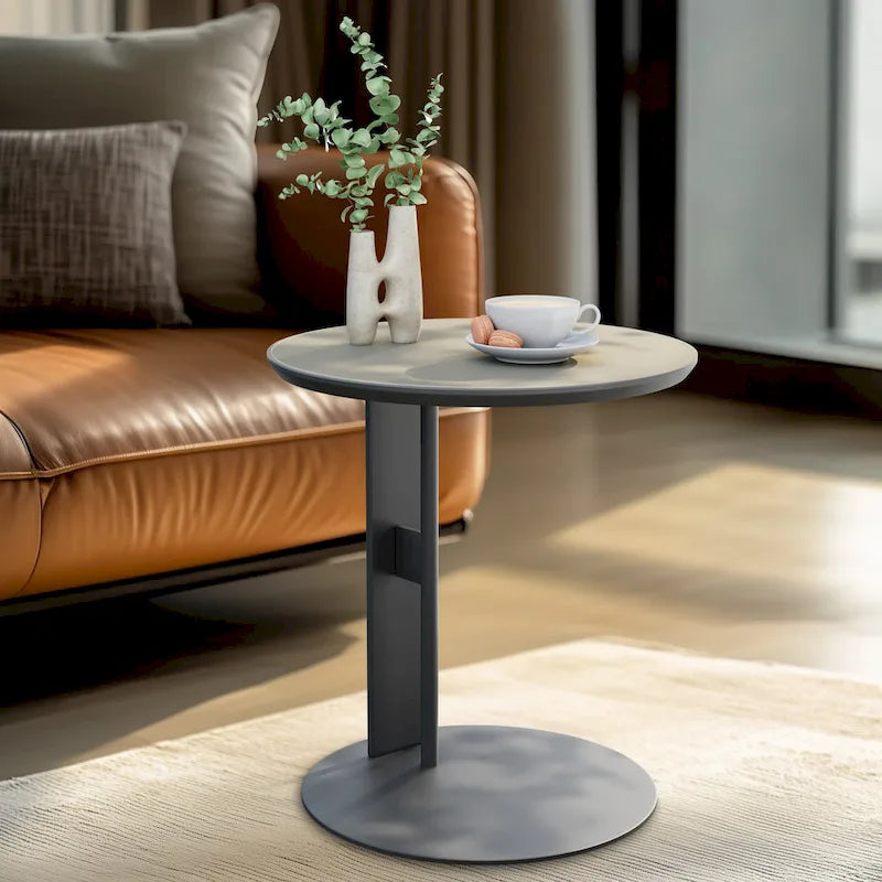 Tavolino da caffè quadrato moderno con 2 cassetti, tavolino laterale bianco Mecha Styling da 80 cm (tavoli grandi/piccoli venduti separatamente)