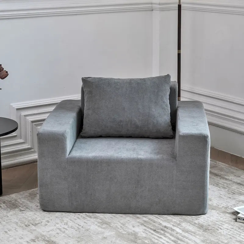 Poltrona moderna semplice grigia con cuscino 40.2
