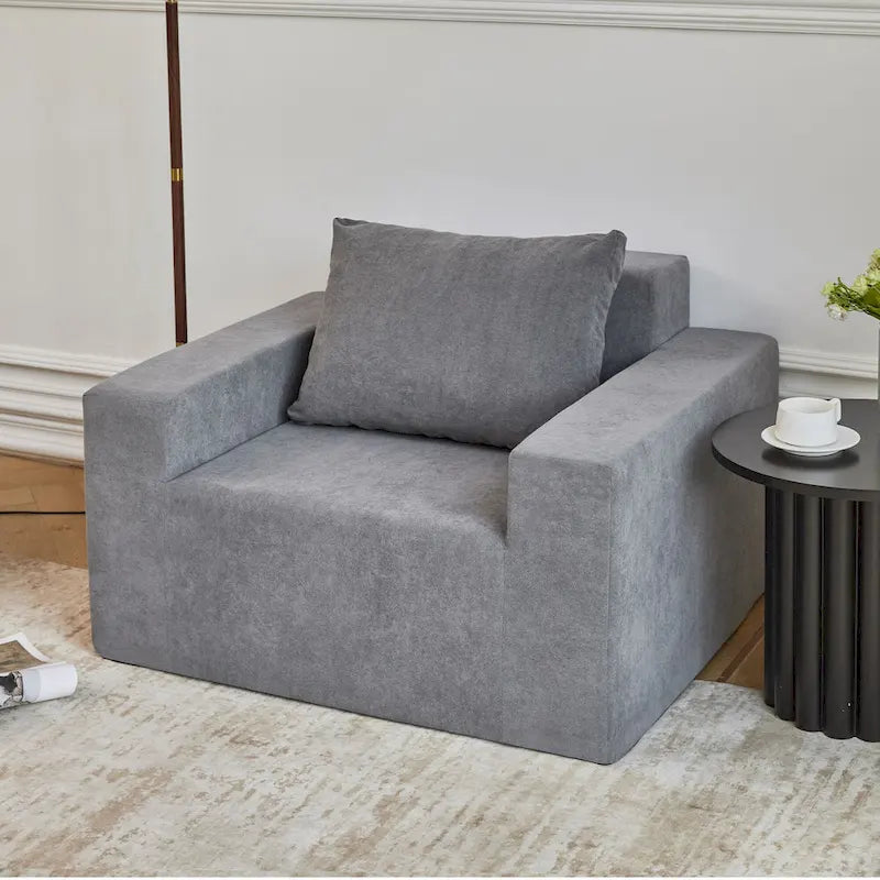 Poltrona moderna semplice grigia con cuscino 40.2