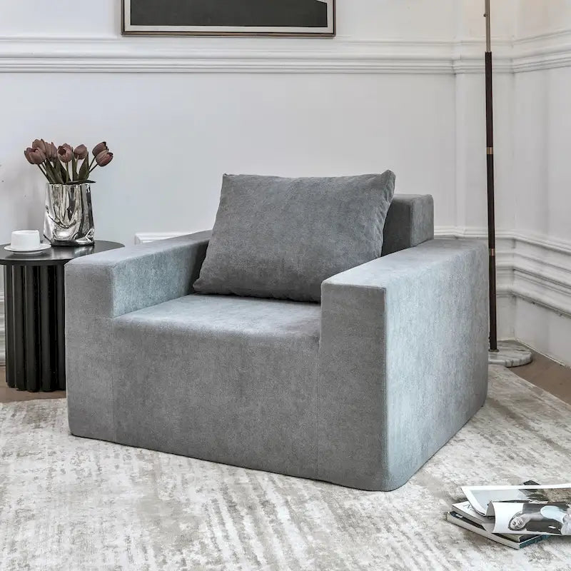 Poltrona moderna semplice grigia con cuscino 40.2