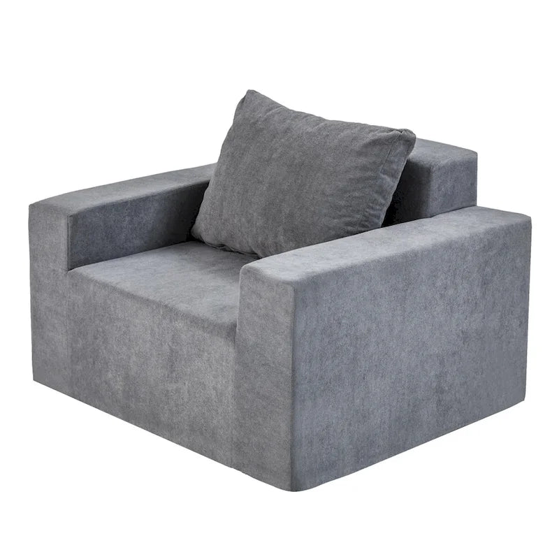 Poltrona moderna semplice grigia con cuscino 40.2