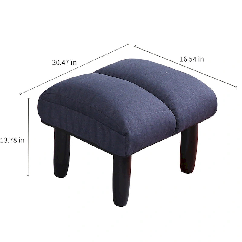 Set reclinabile girevole senza braccioli Navy con pouf, poggiatesta e schienale regolabili