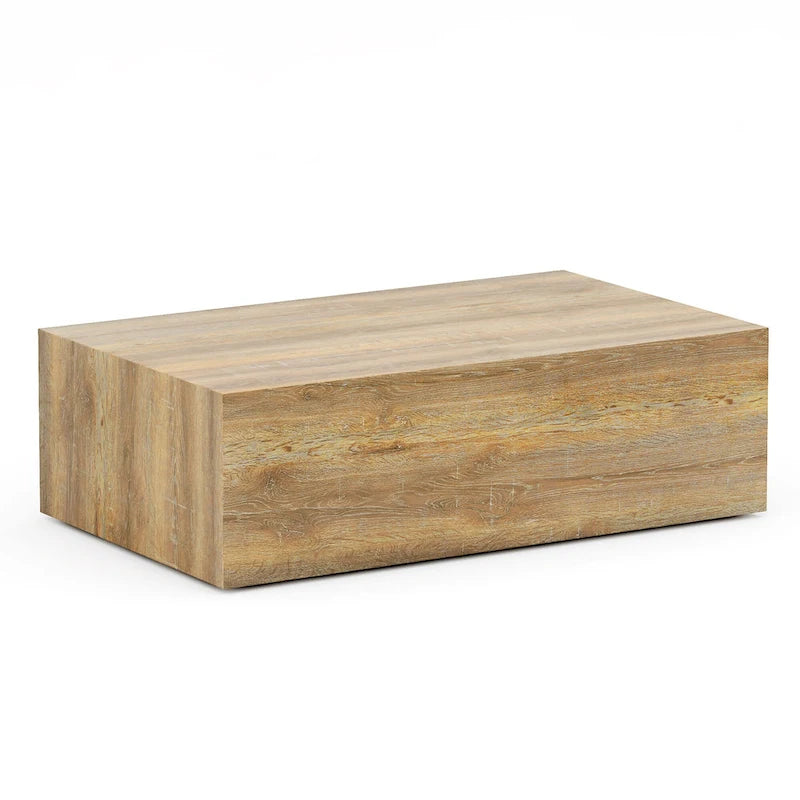 Tavolino moderno in MDF, motivi a trama color legno chiaro, design elegante, 39.3*23.6*12