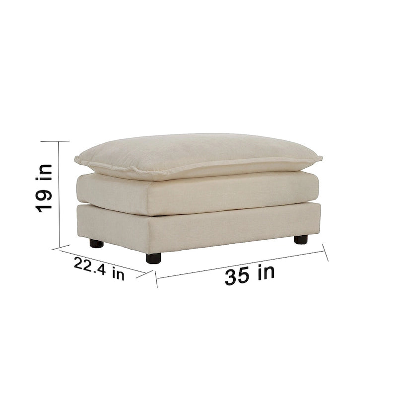 Poltrona moderna con pouf imbottito