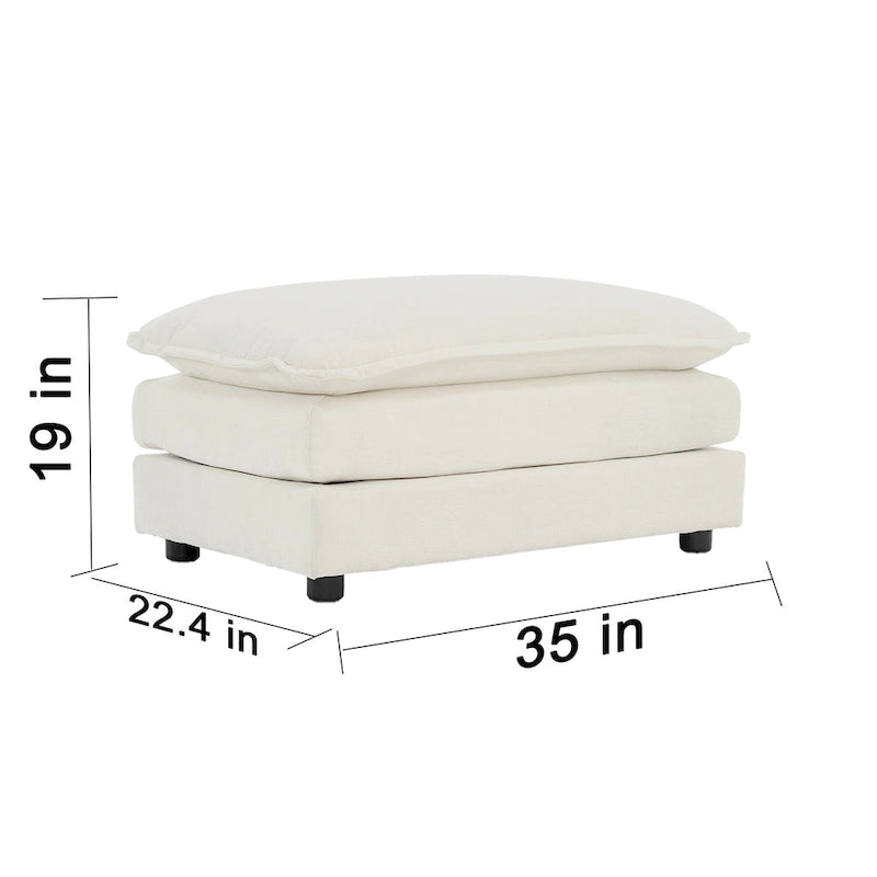 Poltrona moderna con pouf imbottito