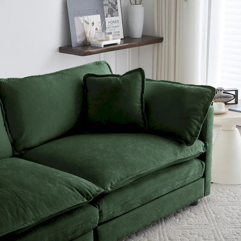 Poltrona moderna con pouf imbottito