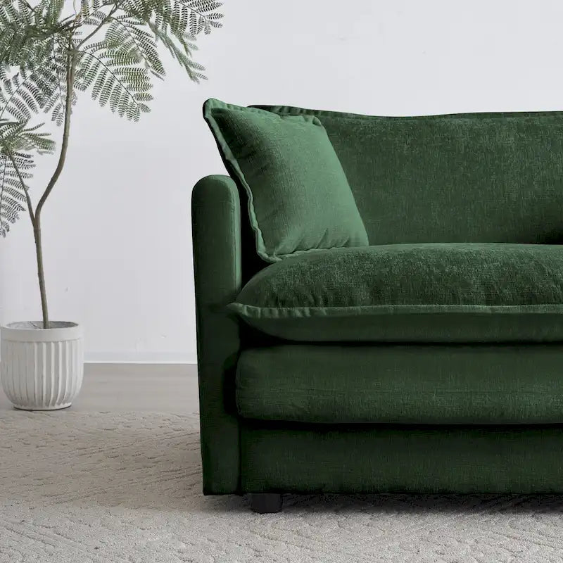 Poltrona moderna con pouf imbottito