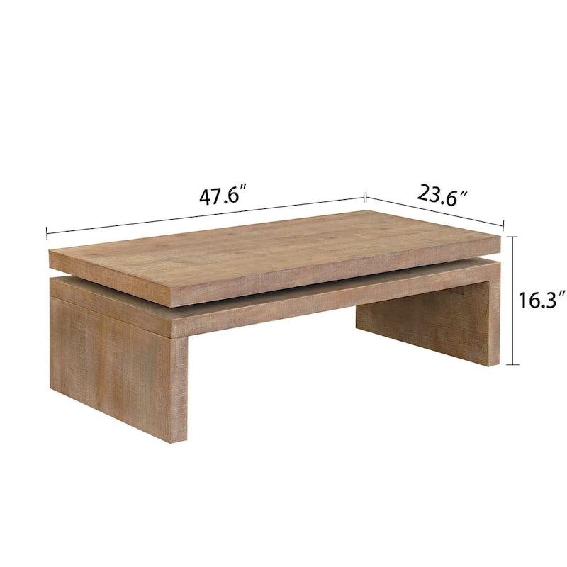 Tavolino moderno, Tavolino in legno, Tavolo da tè/cocktail rettangolare per soggiorno, 47,6 L* 23,6 W * 16,3 H