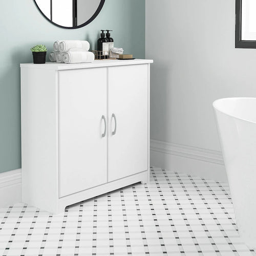 Cabot Small Bathroom Storage Cabinet with Doors by Bush Furniture