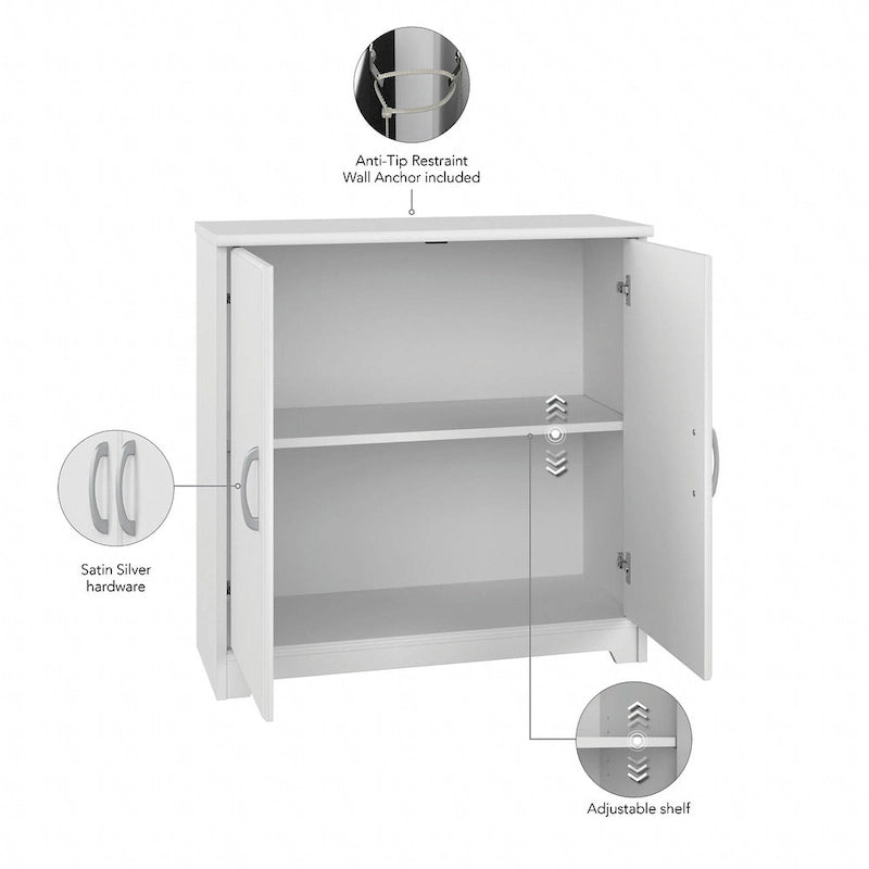 Mobiletto Contenitore Cabot con Ante per Bagno Piccolo di Bush Furniture