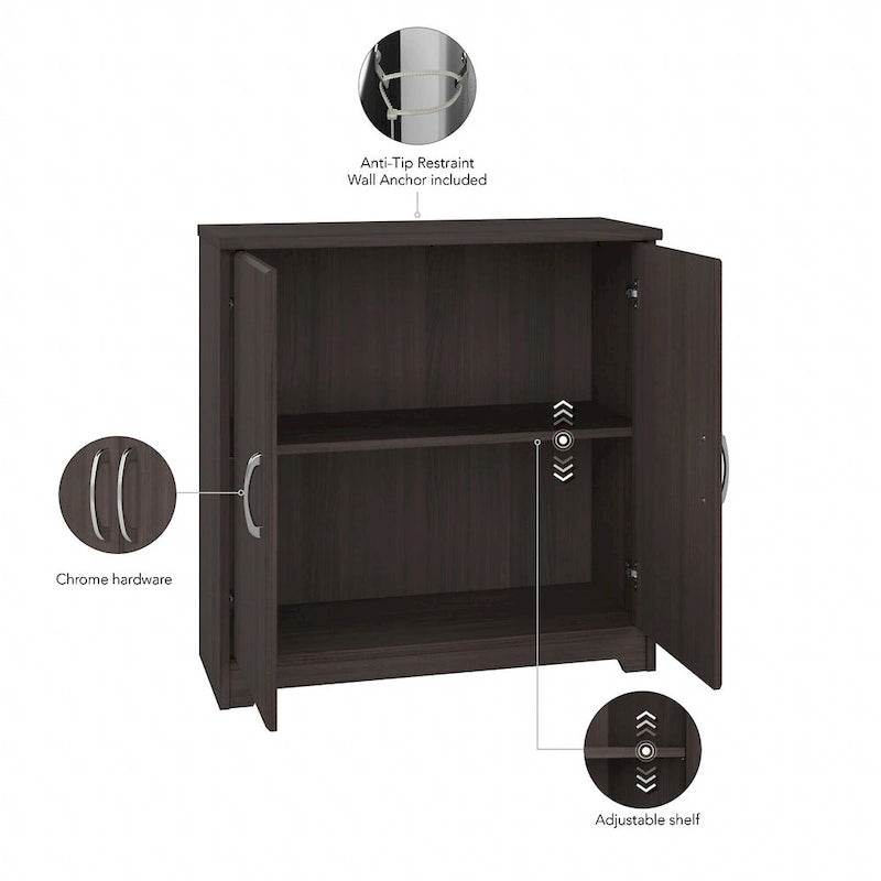 Mobiletto Contenitore Cabot con Ante per Bagno Piccolo di Bush Furniture