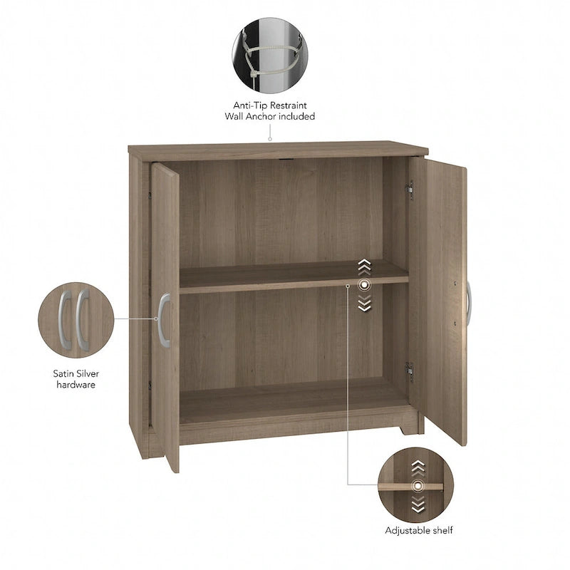 Mobiletto Contenitore Cabot con Ante per Bagno Piccolo di Bush Furniture