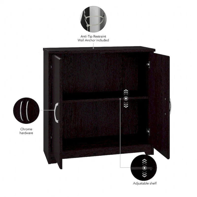 Mobiletto Contenitore Cabot con Ante per Bagno Piccolo di Bush Furniture