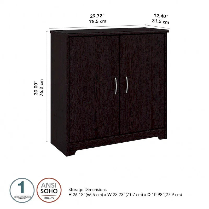 Mobiletto Contenitore Cabot con Ante per Bagno Piccolo di Bush Furniture