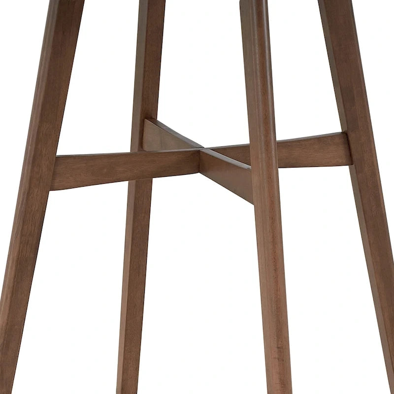 31.5 Moderno Tavolo da Bar Rotondo con Gambe in Legno Massiccio e Traversa Rinforzata, Adatto per Bar, Caffè, Cucina, Soggiorno