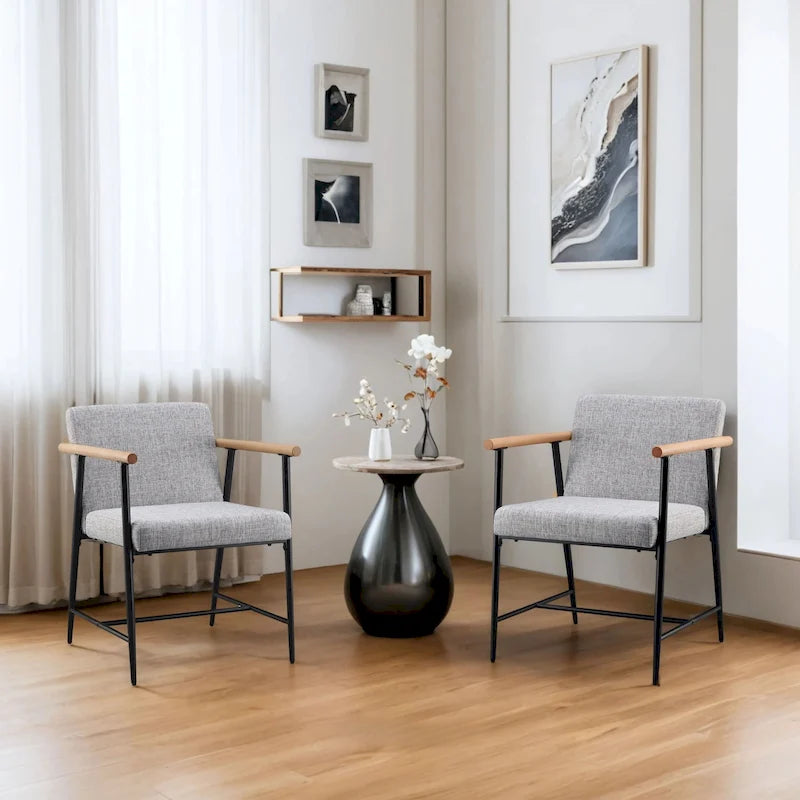 Chaise de salle à manger en tissu Elvryn (lot de 2) par Christopher Knight Home