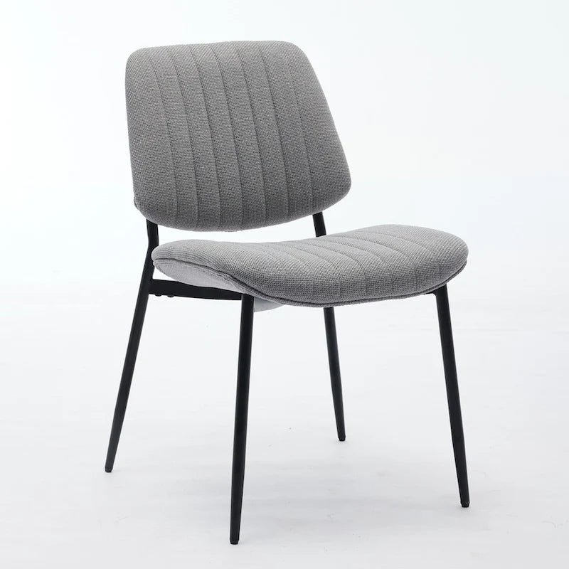 GDFStudio Sedie da Pranzo Imbottite Senza Braccioli Moderne con Gambe in Metallo