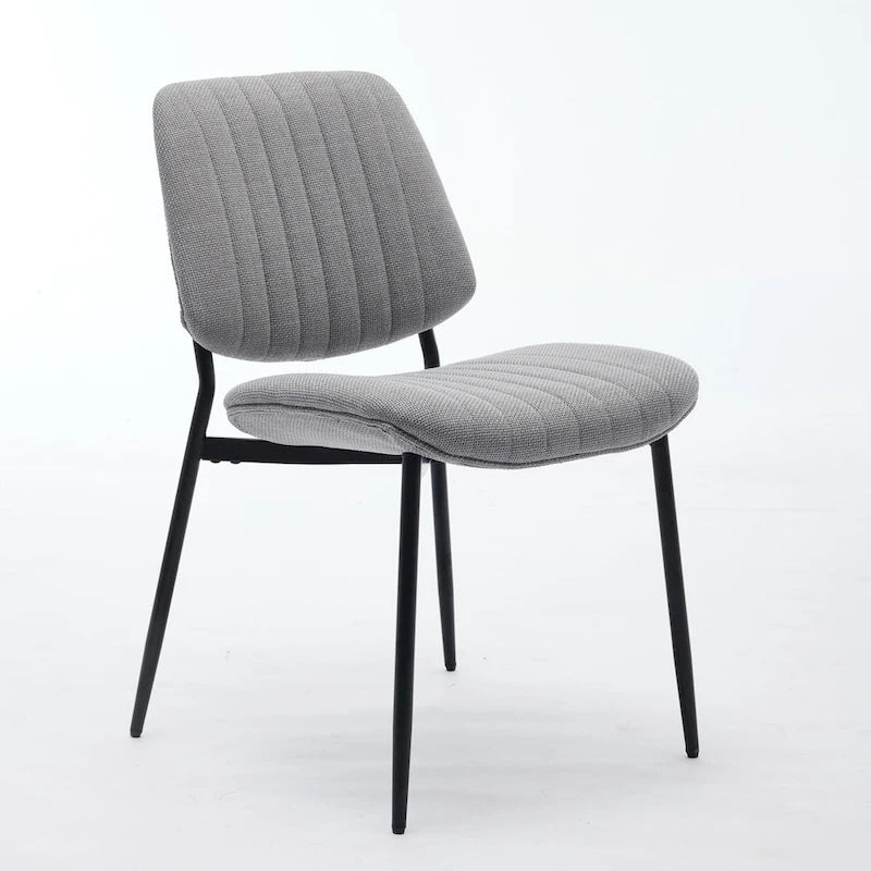 GDFStudio Sedie da Pranzo Imbottite Senza Braccioli Moderne con Gambe in Metallo