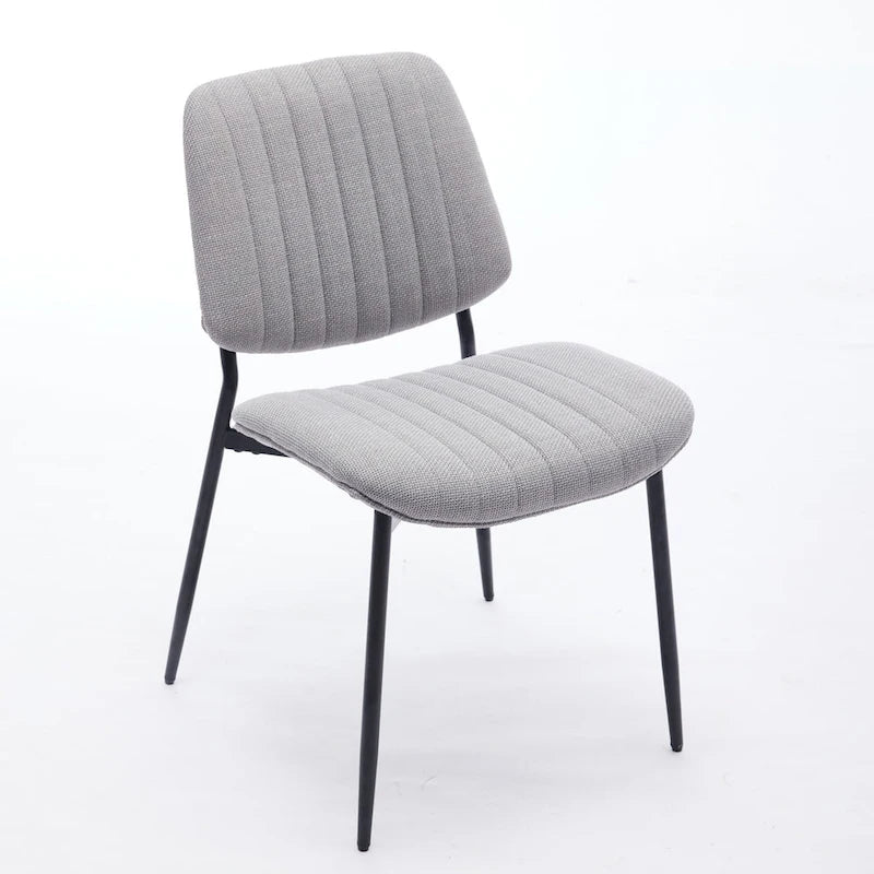 GDFStudio Sedie da Pranzo Imbottite Senza Braccioli Moderne con Gambe in Metallo