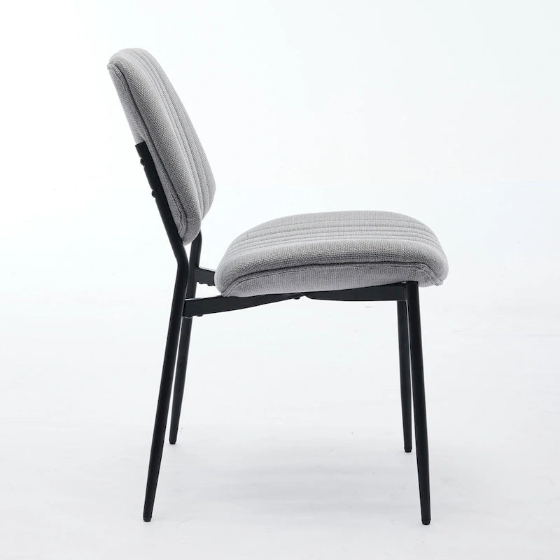 GDFStudio Sedie da Pranzo Imbottite Senza Braccioli Moderne con Gambe in Metallo