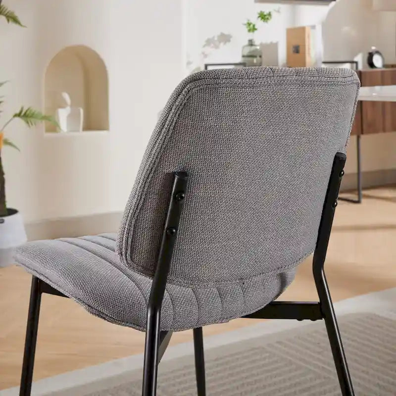 GDFStudio Sedie da Pranzo Imbottite Senza Braccioli Moderne con Gambe in Metallo