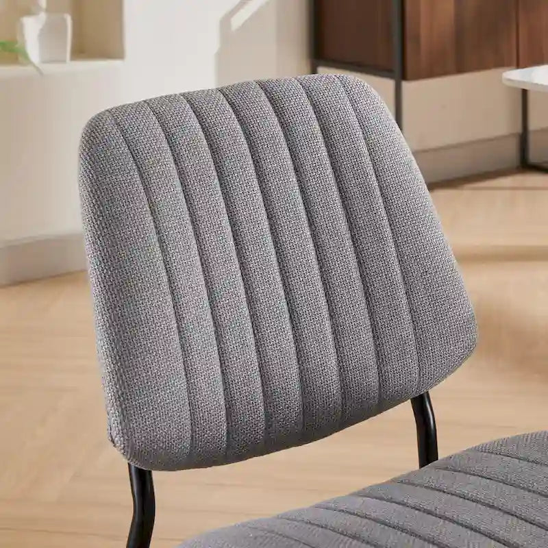 GDFStudio Sedie da Pranzo Imbottite Senza Braccioli Moderne con Gambe in Metallo