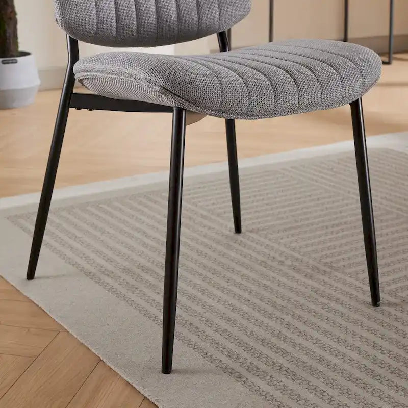 GDFStudio Sedie da Pranzo Imbottite Senza Braccioli Moderne con Gambe in Metallo