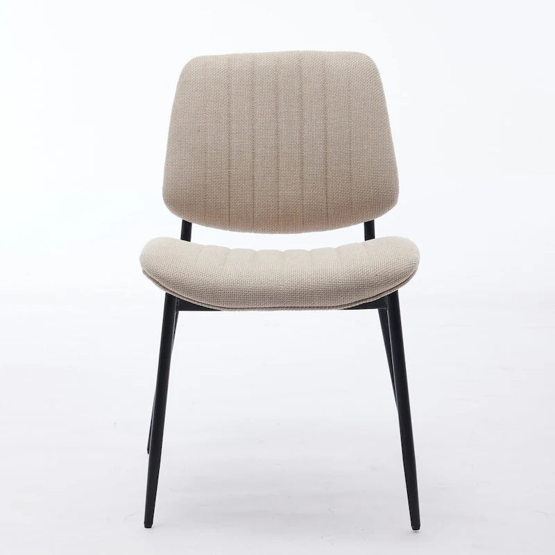 GDFStudio Sedie da Pranzo Imbottite Senza Braccioli Moderne con Gambe in Metallo