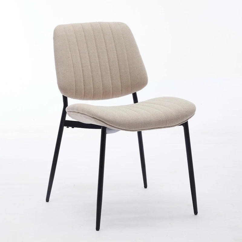 GDFStudio Sedie da Pranzo Imbottite Senza Braccioli Moderne con Gambe in Metallo