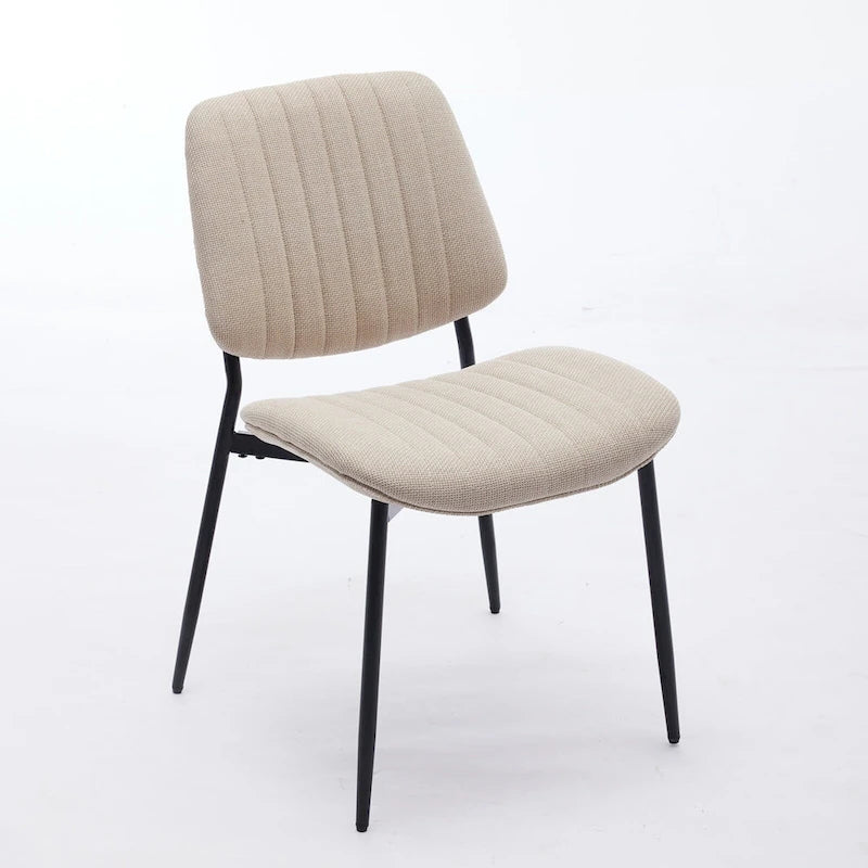 GDFStudio Sedie da Pranzo Imbottite Senza Braccioli Moderne con Gambe in Metallo