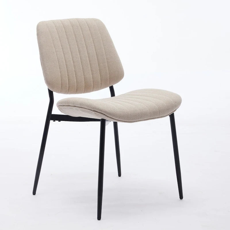 GDFStudio Sedie da Pranzo Imbottite Senza Braccioli Moderne con Gambe in Metallo