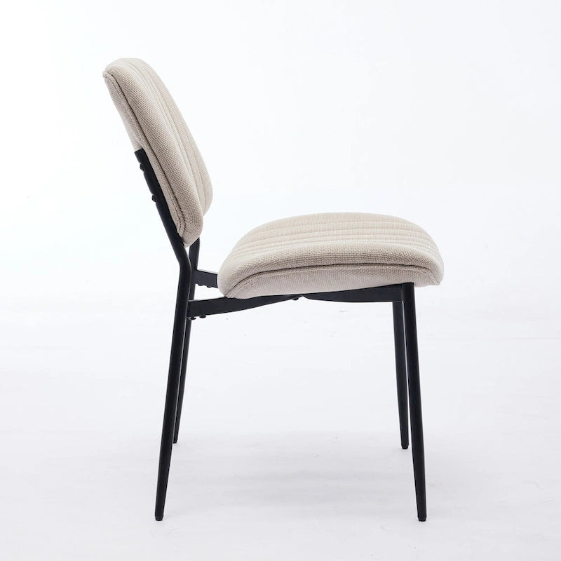 GDFStudio Sedie da Pranzo Imbottite Senza Braccioli Moderne con Gambe in Metallo